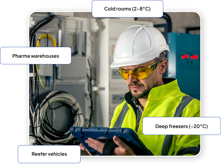 Validation Engineer checking temperature mapping equipment
